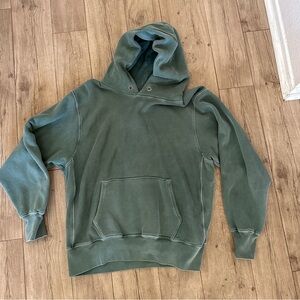 Les Tien distressed green hoodie